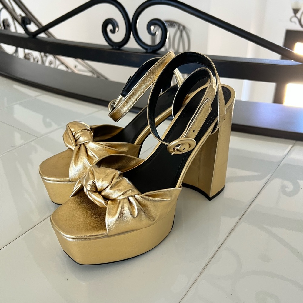 ASOS sold out platform gold knotted heels